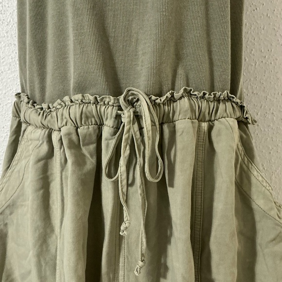 Anthropologie Daily Practice Dress Tank Twofer Midi Moss Boho Vacay,Size Large - Picture 9 of 15